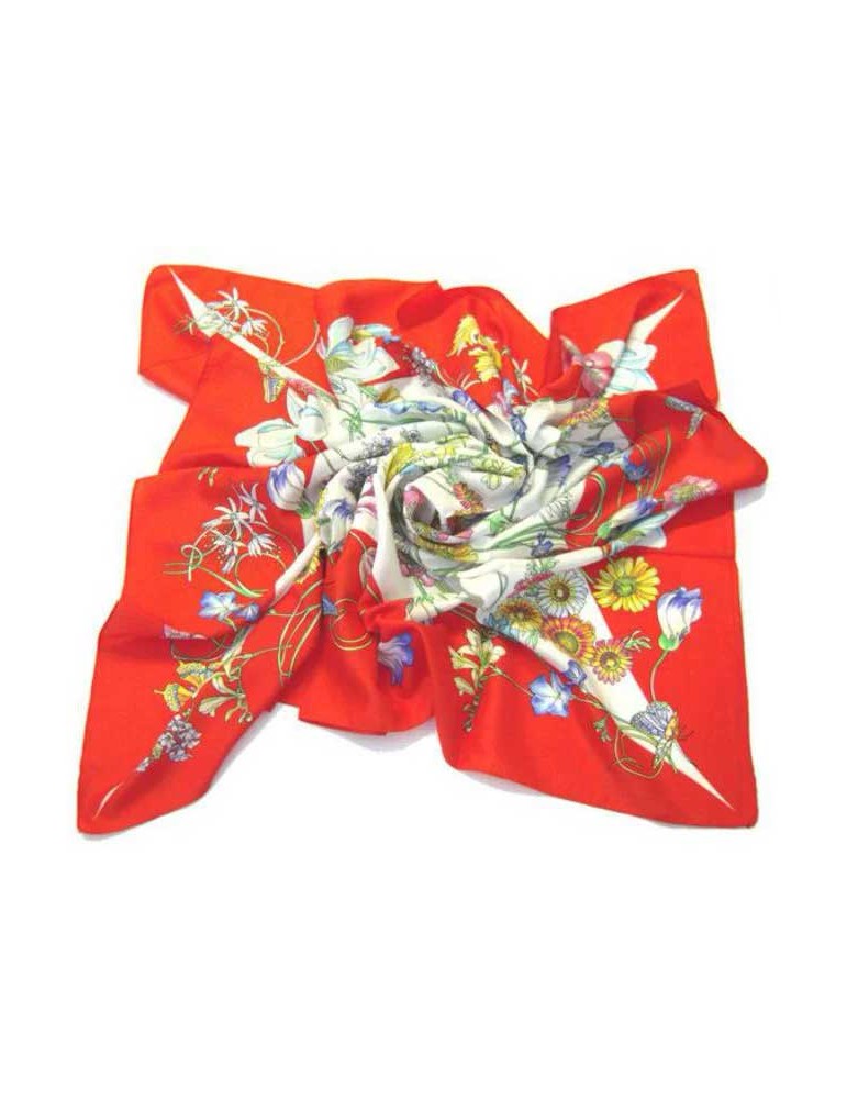 Foulard with floral motifs - 90x90