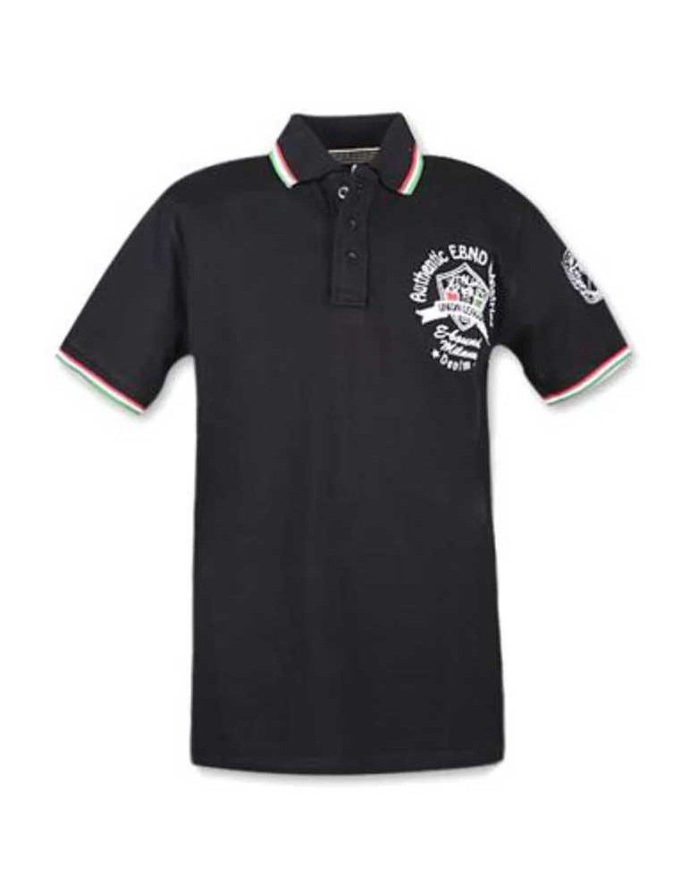 Polo with contrasting tricolor profiles