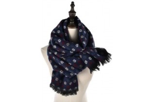 ABBIGLIARE Scarf-with-microflowers-BLUE
