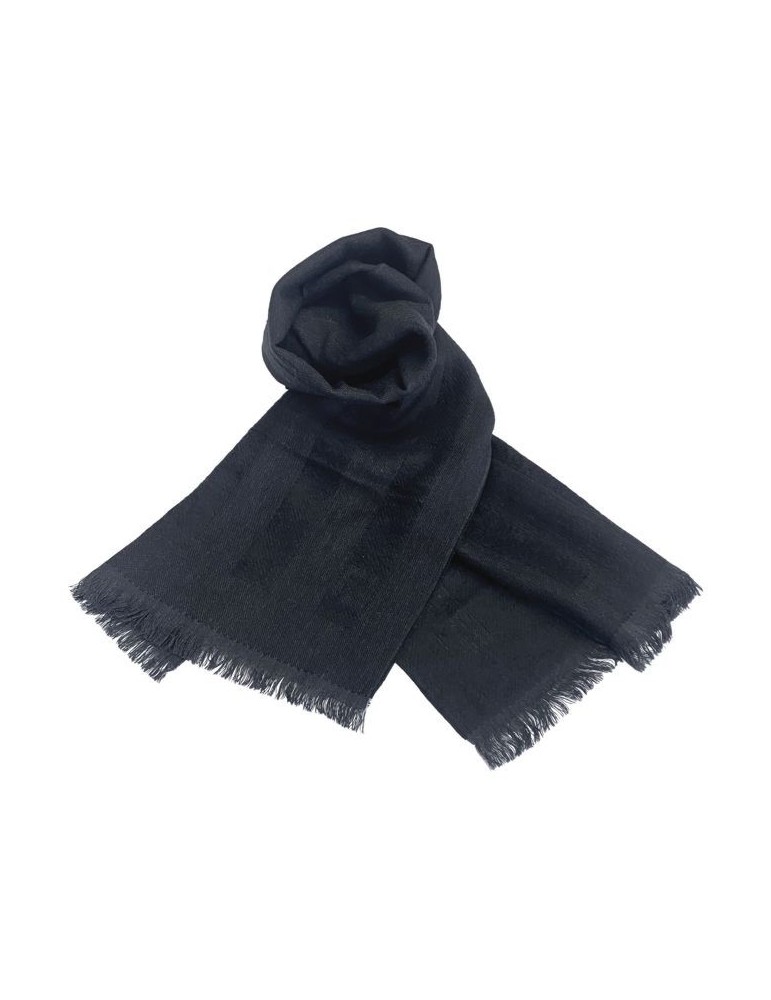 FF wool scarf 35X160 cm with sober tone-on-tone raised stripes for a classy outfit
